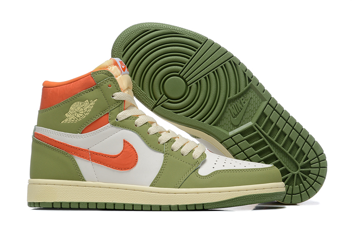 Women's Running Weapon Air Jordan 1 Green/White Shoes 0415 Women's Running Weapon Air Jordan 1 Green/White Shoes 0415